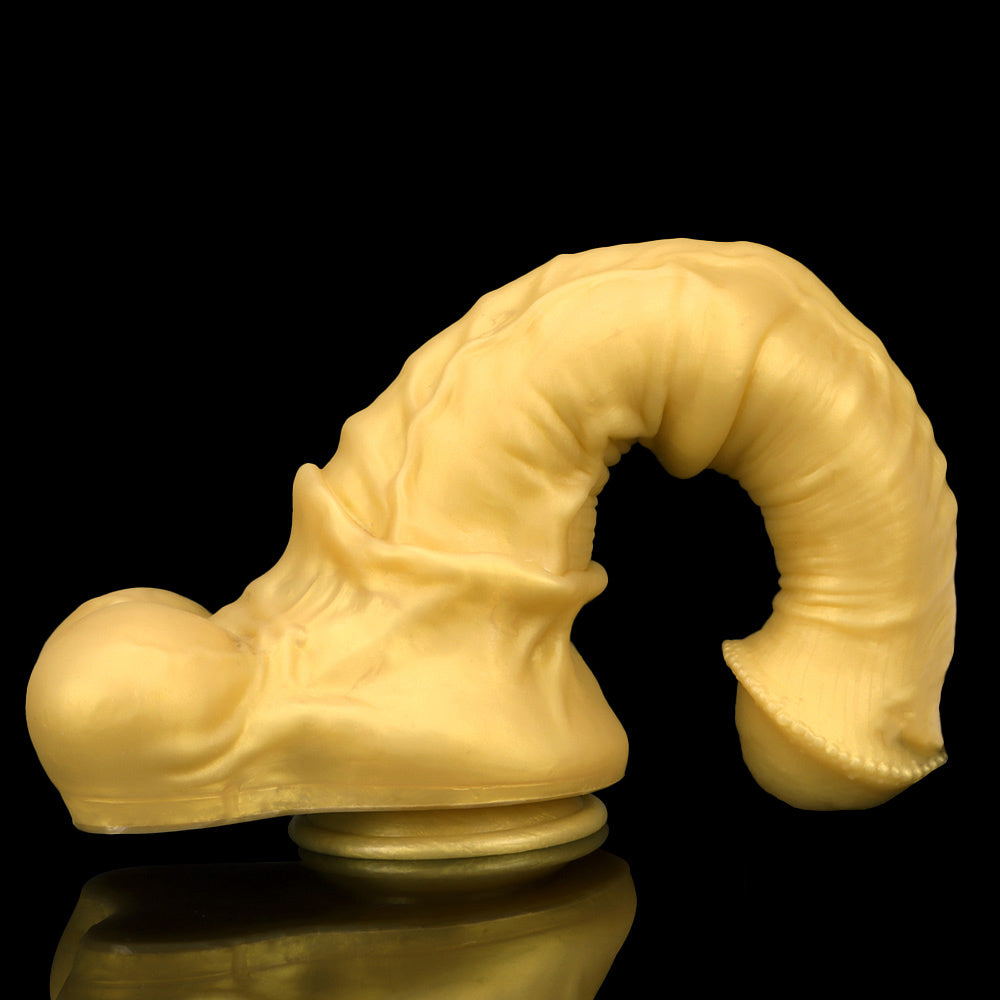 HORSE DILDO ANAL HUGE SILICONE 13 INCH GOLD