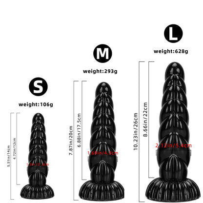 DILDO NOUÉ ÉNORME PVC 10 POUCES NOIR