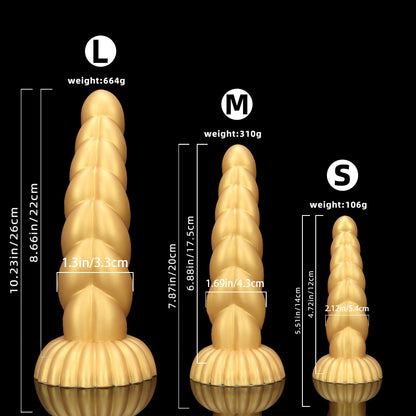 DILDO NOUÉ ÉNORME SILICONE 10 POUCES OR