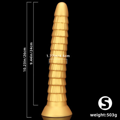 DILDO NOUÉ ÉNORME SILICONE 15 POUCES OR