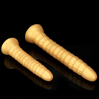 DILDO NOUÉ ÉNORME SILICONE 15 POUCES OR