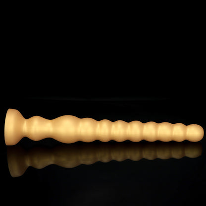 MONSTER DILDO ANAL HUGE SILICONE 17 INCH  GOLD