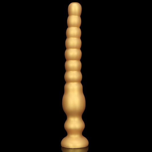 MONSTER DILDO ANAL HUGE SILICONE 17 INCH  GOLD