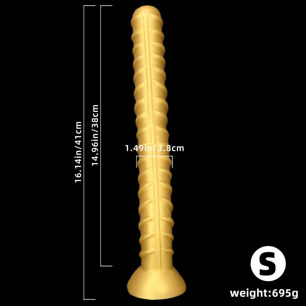 DILDO NOUÉ ÉNORME SILICONE 25 POUCES OR