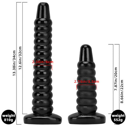 DILDO NOUÉ ÉTRANGE PVC 13 POUCES GÉANT NOIR