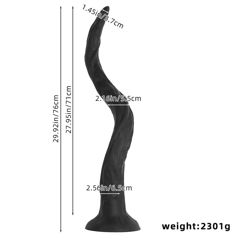 LONE ANAL DILDO SILICONE 29 INCH BLACK