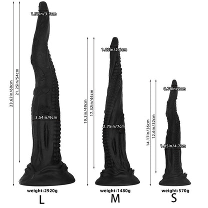 LONG ANAL DILDO BLACK SILICONE TENTACLE 23 INCH