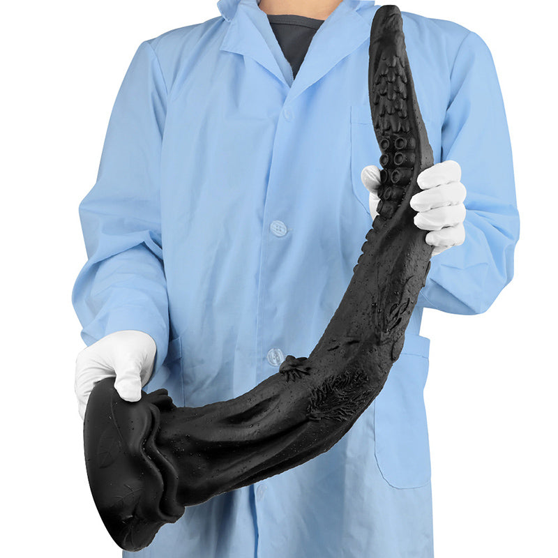 LONG ANAL DILDO BLACK SILICONE TENTACLE 23 INCH