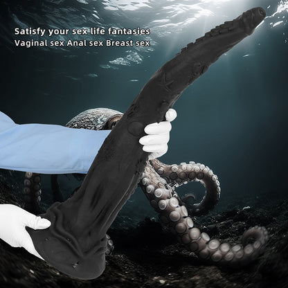 LONG ANAL DILDO BLACK SILICONE TENTACLE 23 INCH