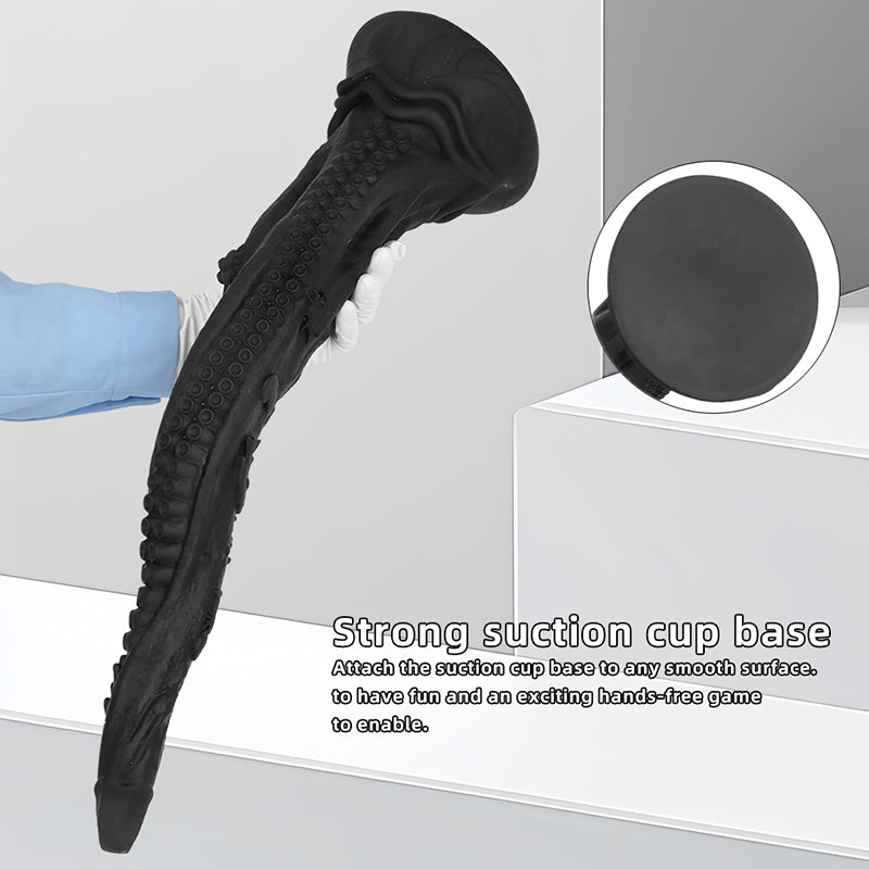 LONG ANAL DILDO BLACK SILICONE TENTACLE 23 INCH