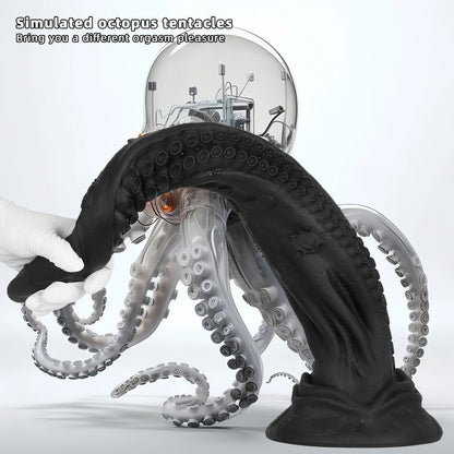 LONG ANAL DILDO BLACK SILICONE TENTACLE 23 INCH