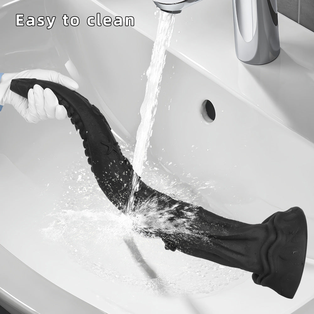 LONG ANAL DILDO BLACK SILICONE TENTACLE 23 INCH