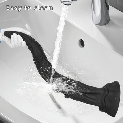 LONG ANAL DILDO BLACK SILICONE TENTACLE 23 INCH