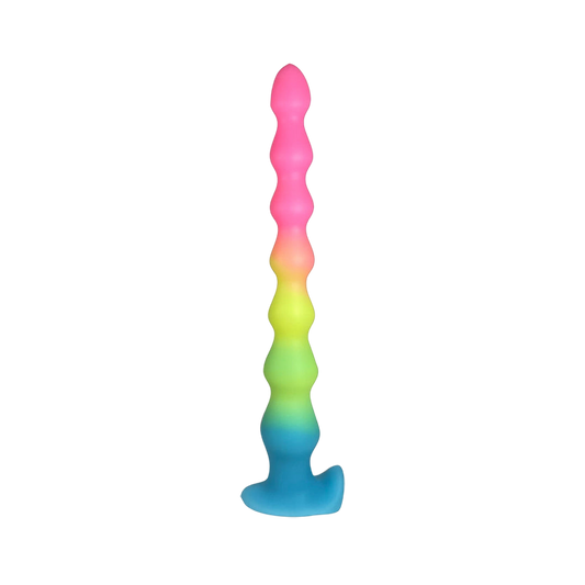 LONG ANAL DILDO HUGE SILICONE 14 INCH BEADED