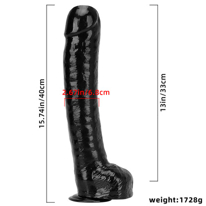 HUGE DILDO ANAL REALISTIC PVC 16 INCH BLACK