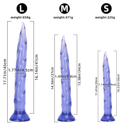 ÉNORME GODE LICORNE SILICONE 18 POUCES BLEU