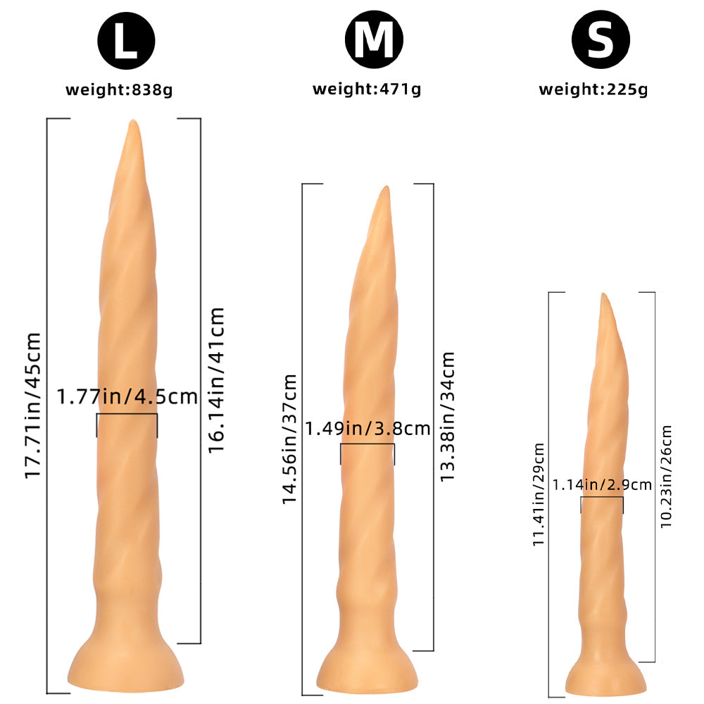 ÉNORME GODE LICORNE SILICONE 18 POUCES CHAIR