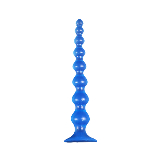 LONG ANAL DILDO BEADED PVC SUCTION 14 INCH
