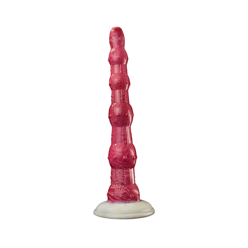 LONG DILDO ANAL SILICONE 14 INCH PINK BERDED