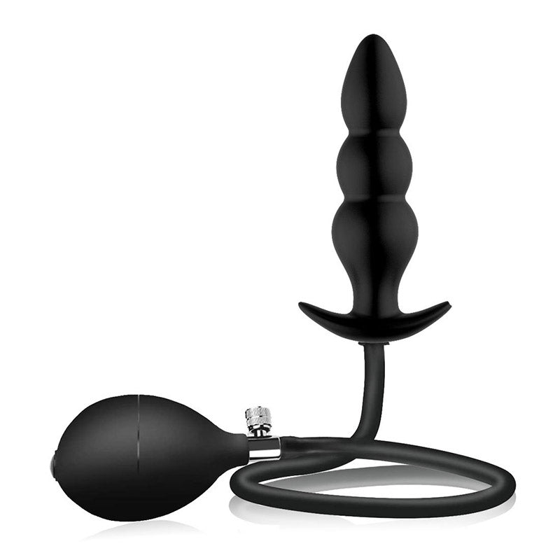 MALE ANAL DILDO SILICONE BEADED 4 INCH