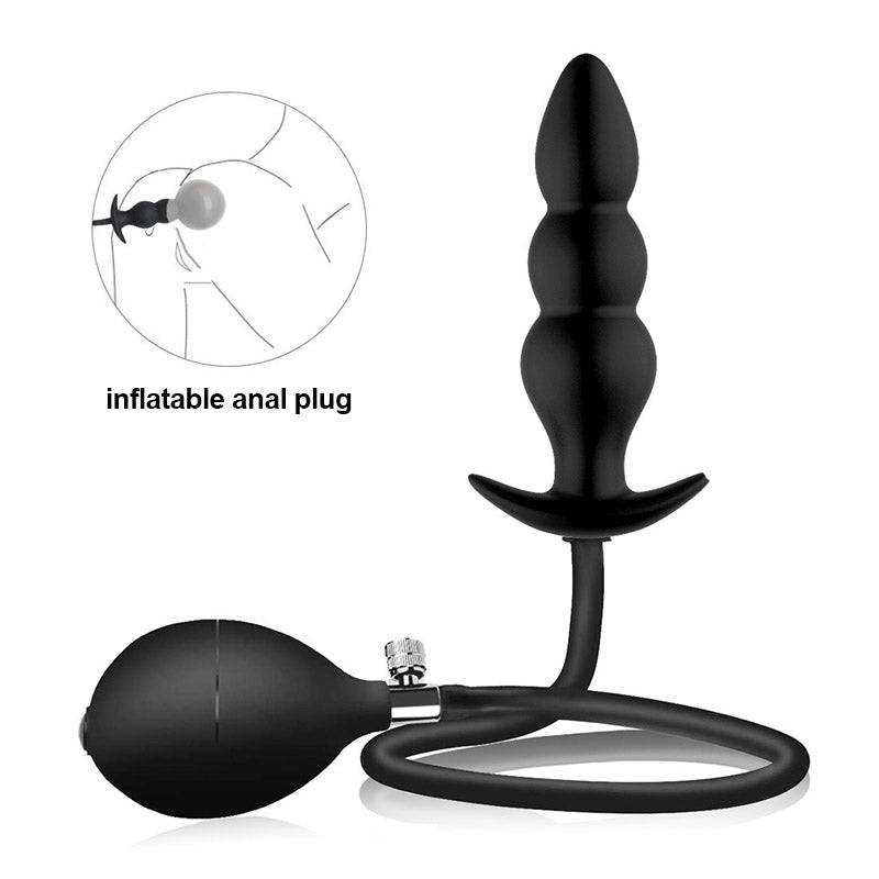 MALE ANAL DILDO SILICONE BEADED 4 INCH