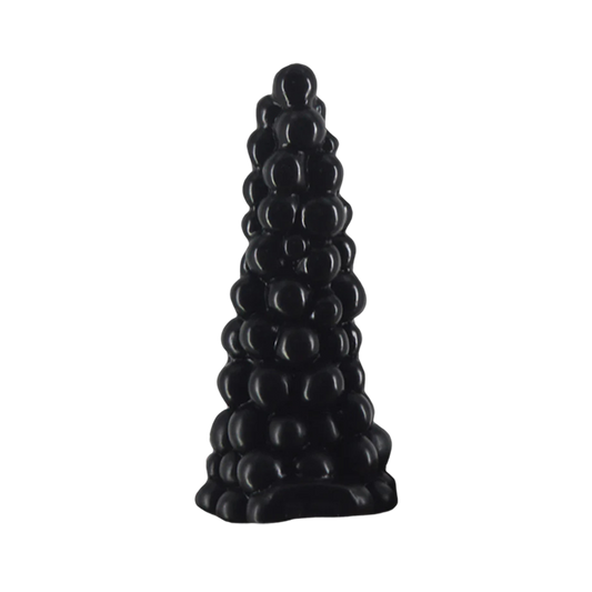 DILDO NOUÉ EN PVC NOIR 6 POUCES CTAPES