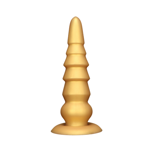 HUGE ANAL TOYS SUCTION CUP SILICONE 14 INCH GOLD BEADED