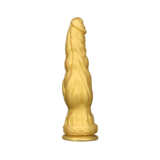 MONSTER DILDO ANAL REALISTIC SILICONE 10 INCH GIANT GOLD