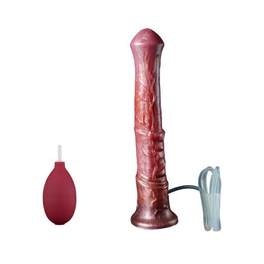 HORSE DILDO ANAL SQUIRTING LONG 11 INCH RED