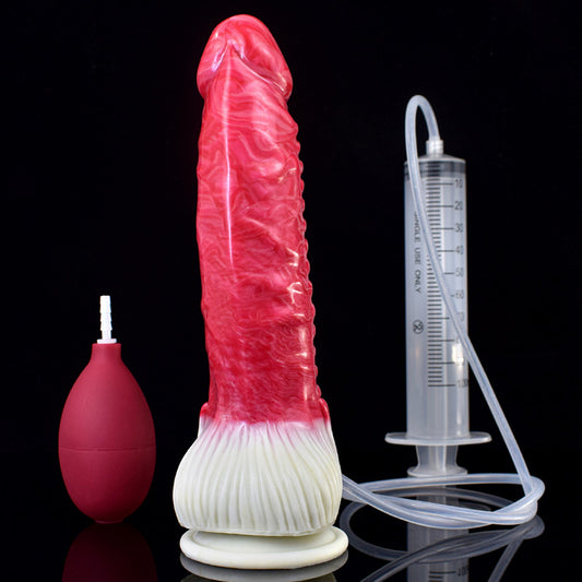 MONSTER DILDO ANAL SQUIRTING SILICONE 9 INCH RED