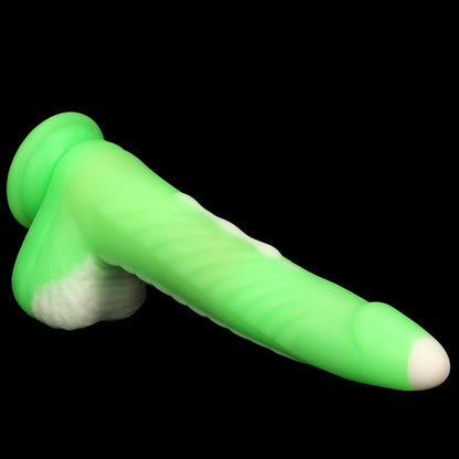 REALISTIC DILDO ANAL VIBRATING SILICONE 10 INCH GREEN