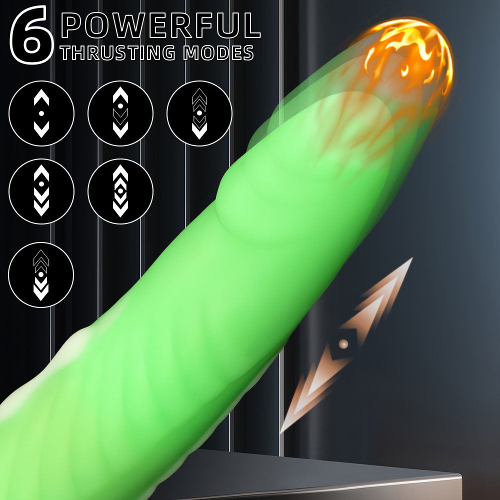 REALISTIC DILDO ANAL VIBRATING SILICONE 10 INCH GREEN