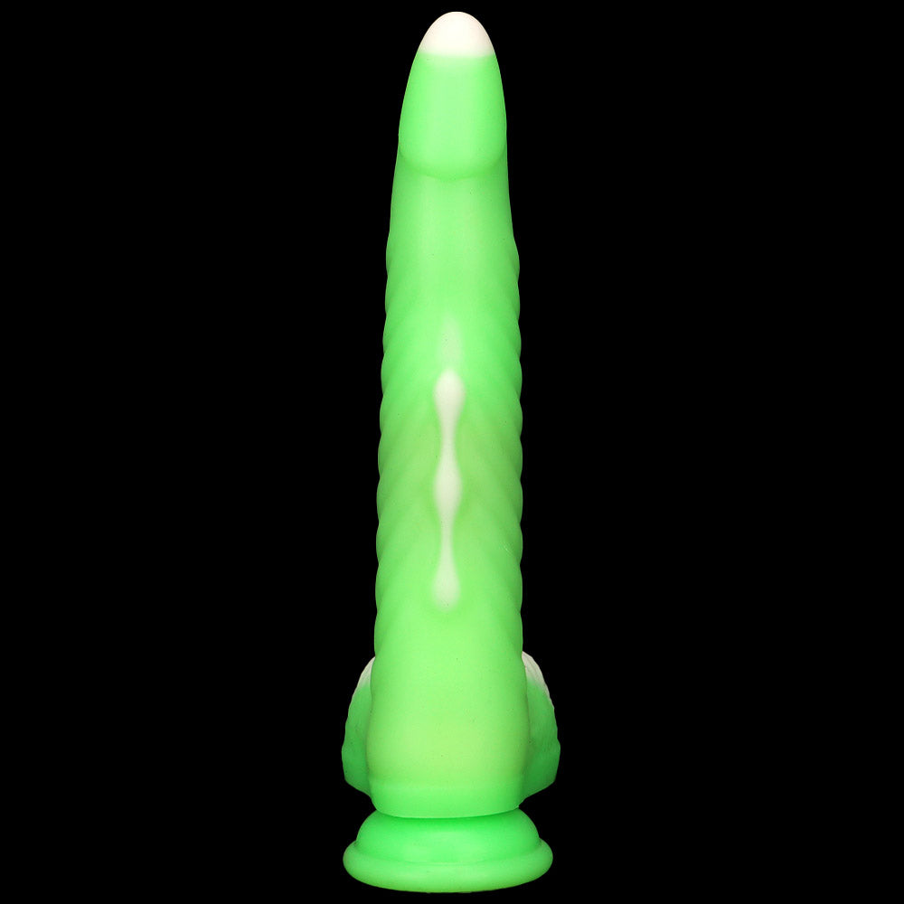 REALISTIC DILDO ANAL VIBRATING SILICONE 10 INCH GREEN