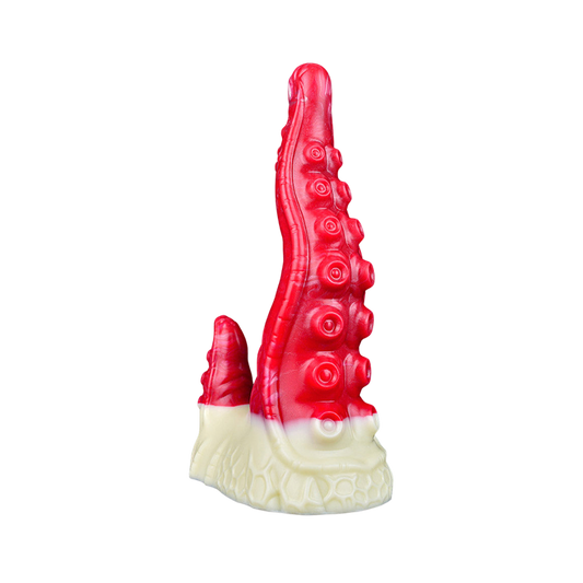 Gode ​​tentacule chien en silicone 23 cm rouge