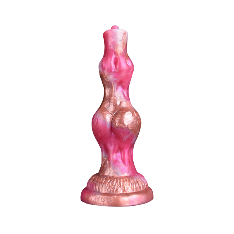 DILDO POUR CHIEN NOUÉ EN SILICONE 8 POUCES ROSE