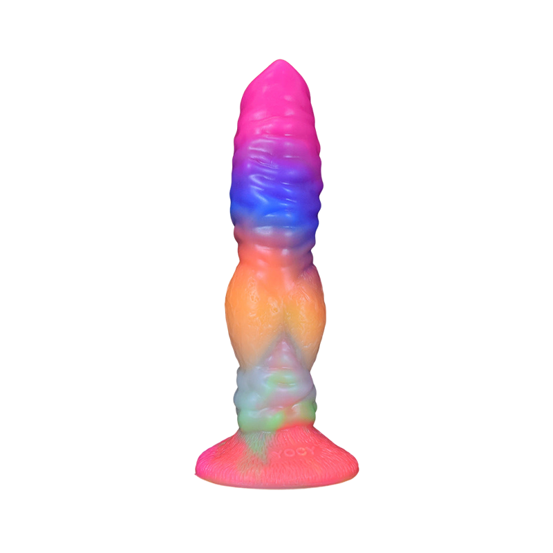 DILDO POUR CHIEN EN SILICONE BRILLE DANS LE NOIR 8 POUCES