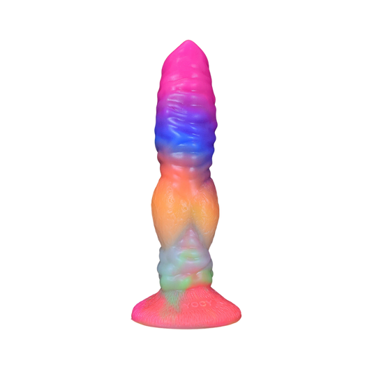 DILDO POUR CHIEN EN SILICONE BRILLE DANS LE NOIR 8 POUCES