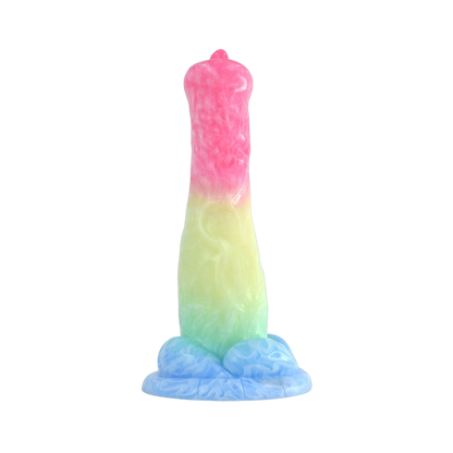 MONSTER DILDO ANAL GLOW IN THE DARK SILICONE 7 INCH RAINDOW