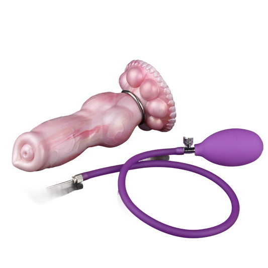 MONSTER DILDO ANAL INFLATABLE SILICONE 8 INCH PINK