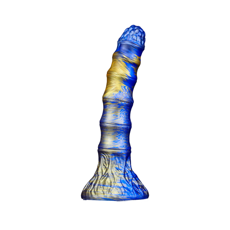 MONSTER DILDO ANAL SILICONE 7 INCH BLUE KNOTTED SOFT