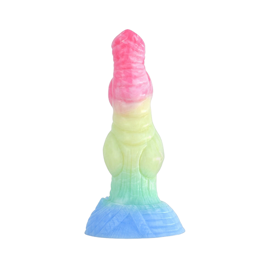 DILDO POUR CHIEN NOUÉ FANTASY SILICONE 7 POUCES COLORÉ