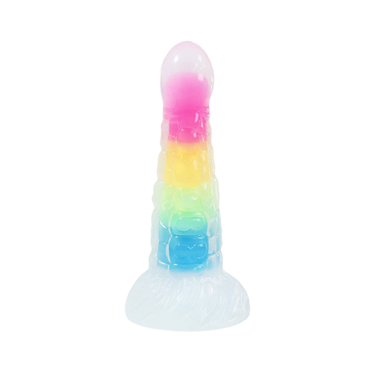 DILDO FANTASY NOUÉ BRILLE DANS LE NOIR EN SILICONE 7 POUCES
