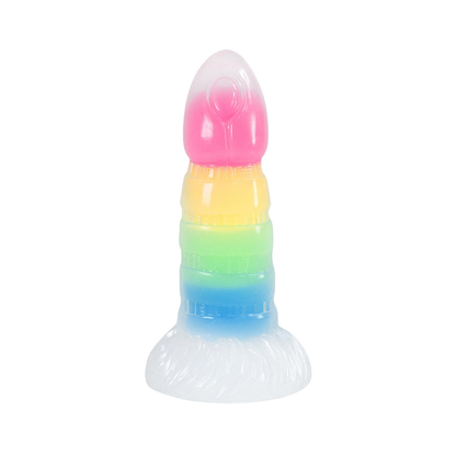 DILDO FANTASY NOUÉ BRILLE DANS LE NOIR EN SILICONE 7 POUCES