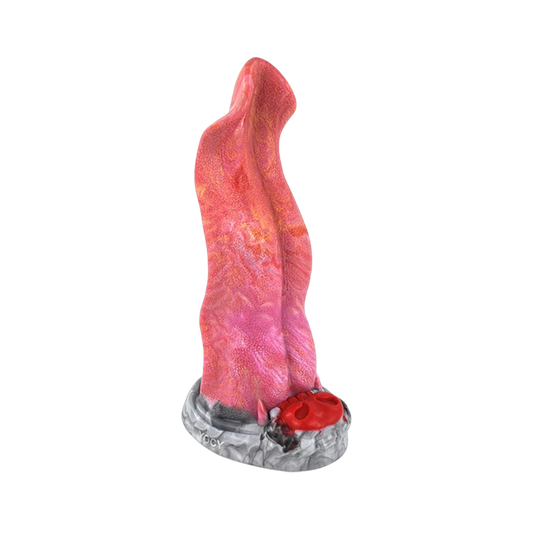 MONSTER DILDO LANGUE SILICONE 10 POUCES ROSE