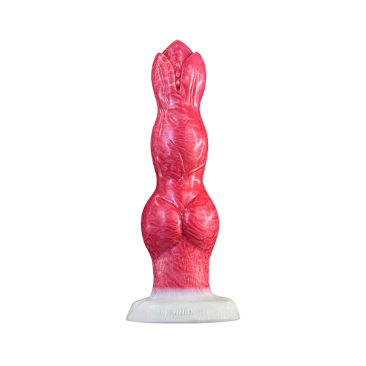 DILDO NOUÉ EN SILICONE POUR CHIEN 10 POUCES ROSE