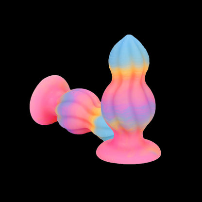 SMALL ANAL DILDO LUMINOUS 6 INCH COLORFUL BEADED