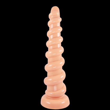 LONG ANAL DILDO FOR MEN RIBBED10 INCH BLACK BEADED