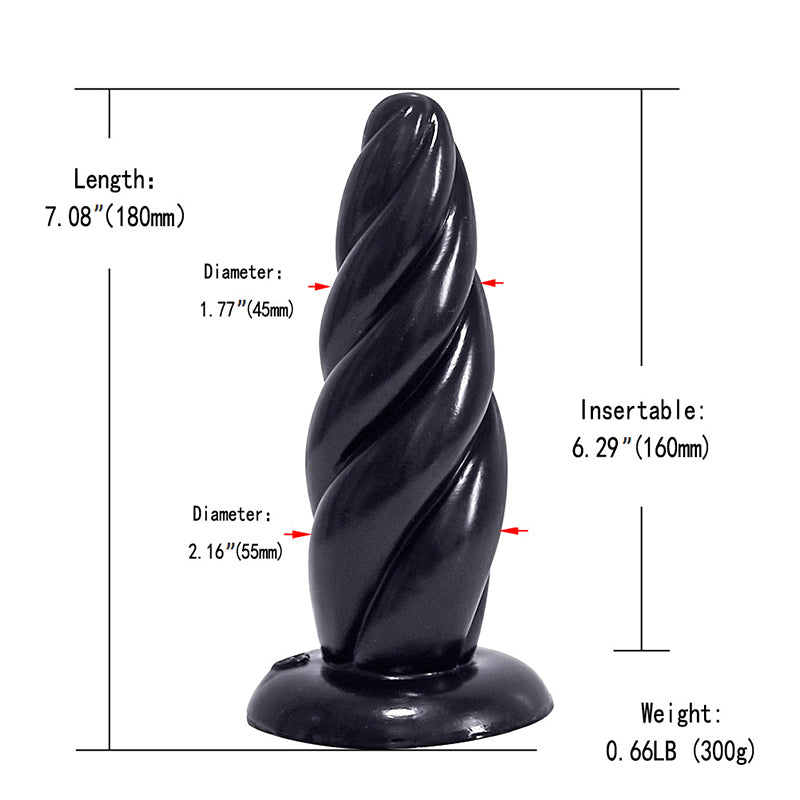 MALE ANAL DILDO 7 INCH BLACK BEGINNERS