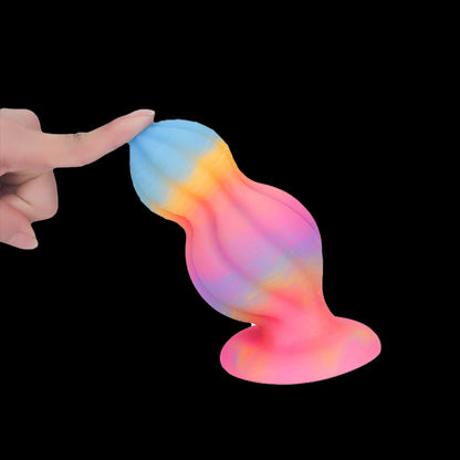 SMALL ANAL DILDO LUMINOUS 6 INCH COLORFUL BEADED