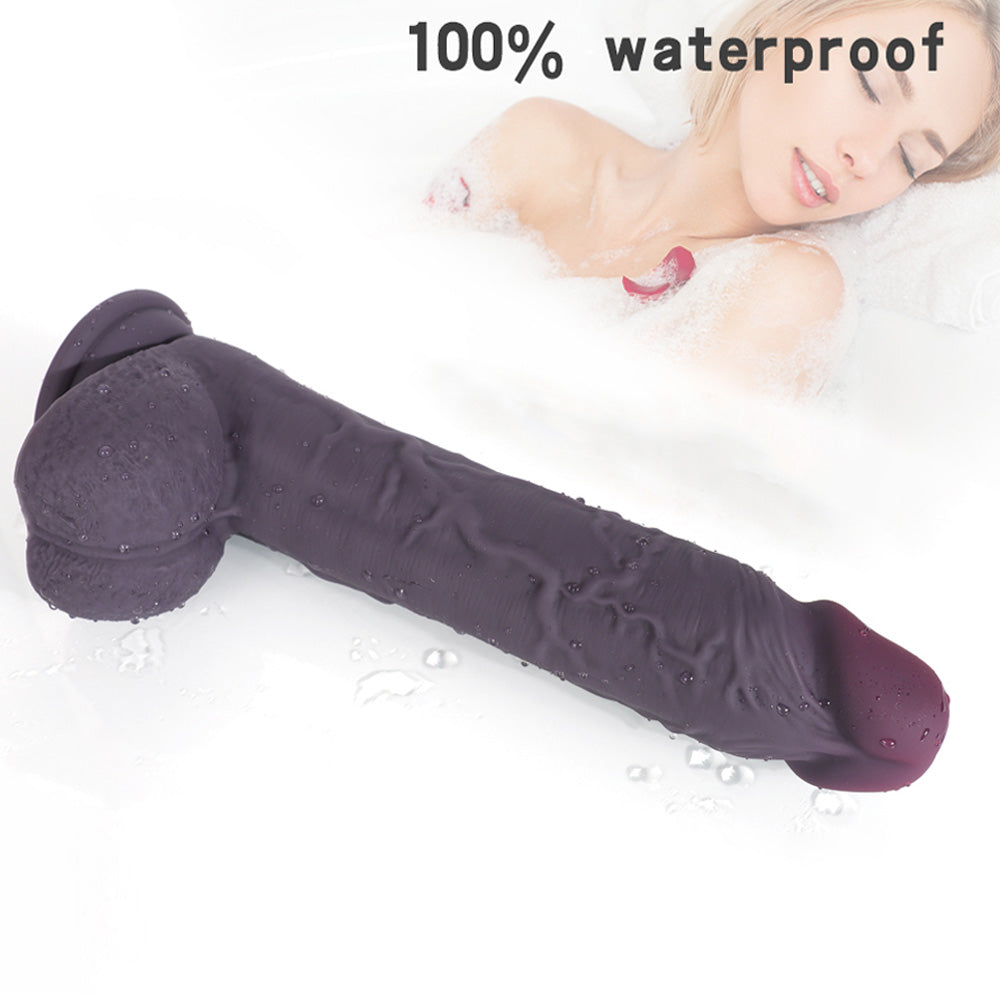 DILDO RÉALISTE EN SILICONE NOIR 10 POUCES 2.0